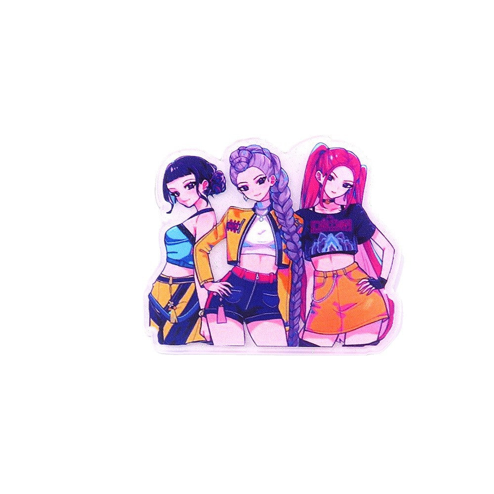 Wholesale 10pcs/ pack Cartoon Girl Cute Acrylic Pin Cute DIY Accessories