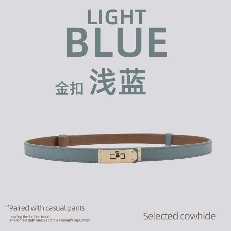 Wholesale Fine Genuine Leather Fashion Girdle Leather Belt with Dress Versatile Decoration