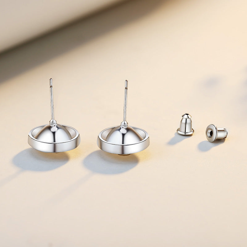 Wholesale Single round diamond set with zircon earrings