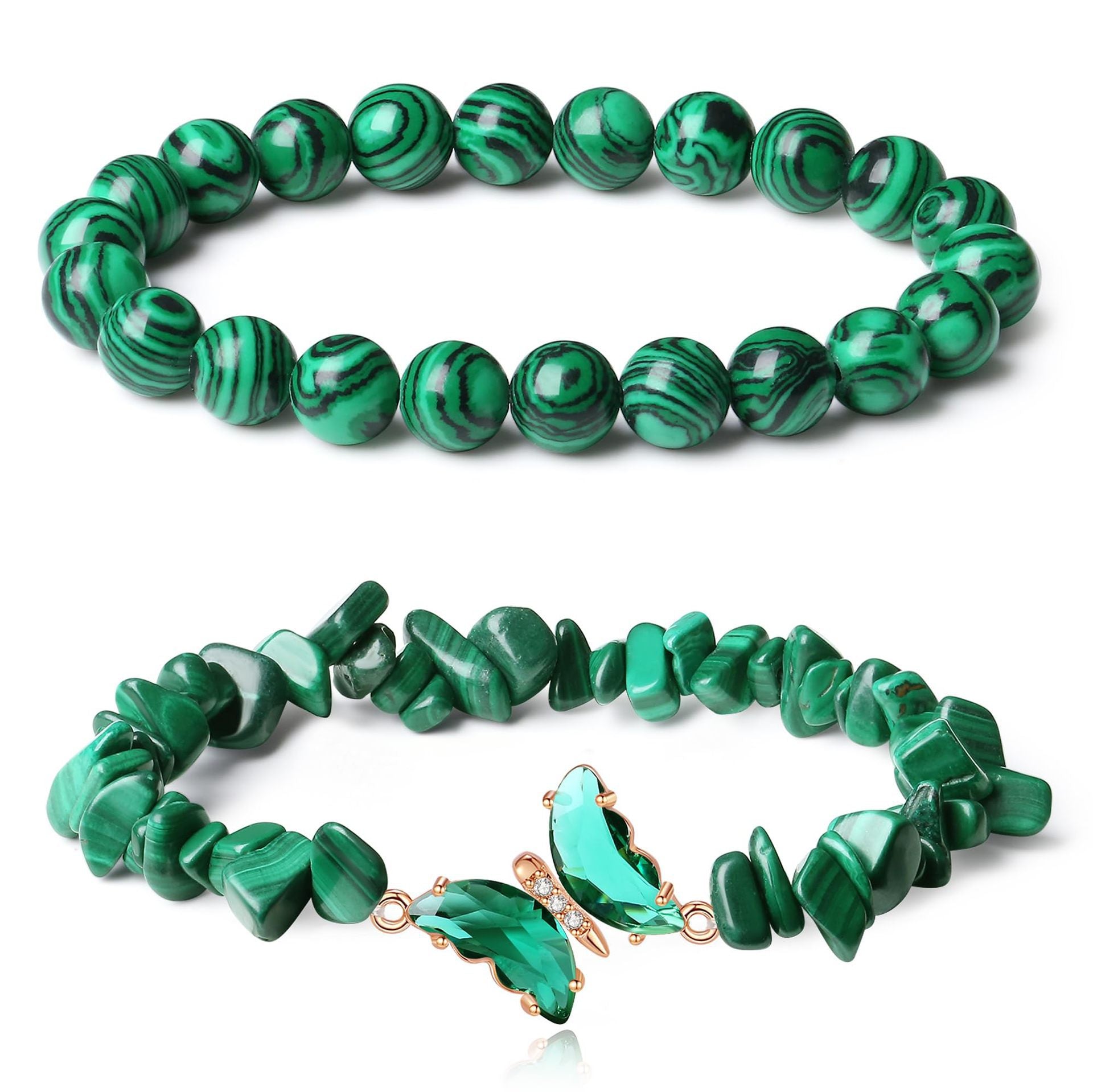 Wholesale Chic Butterfly Design Natural Stone Crystal Beaded Bracelet Set Stylish Jewelry Accessory Gift And Boutique Resale
