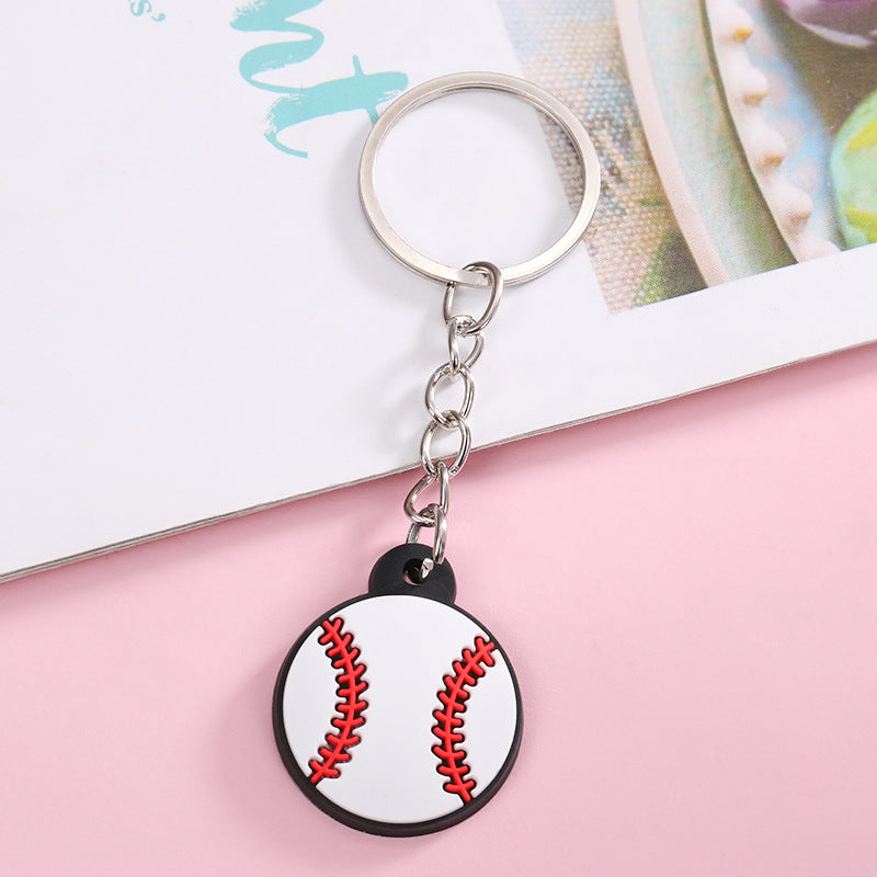Wholesale Creative PVC football basketball sports goods keychain