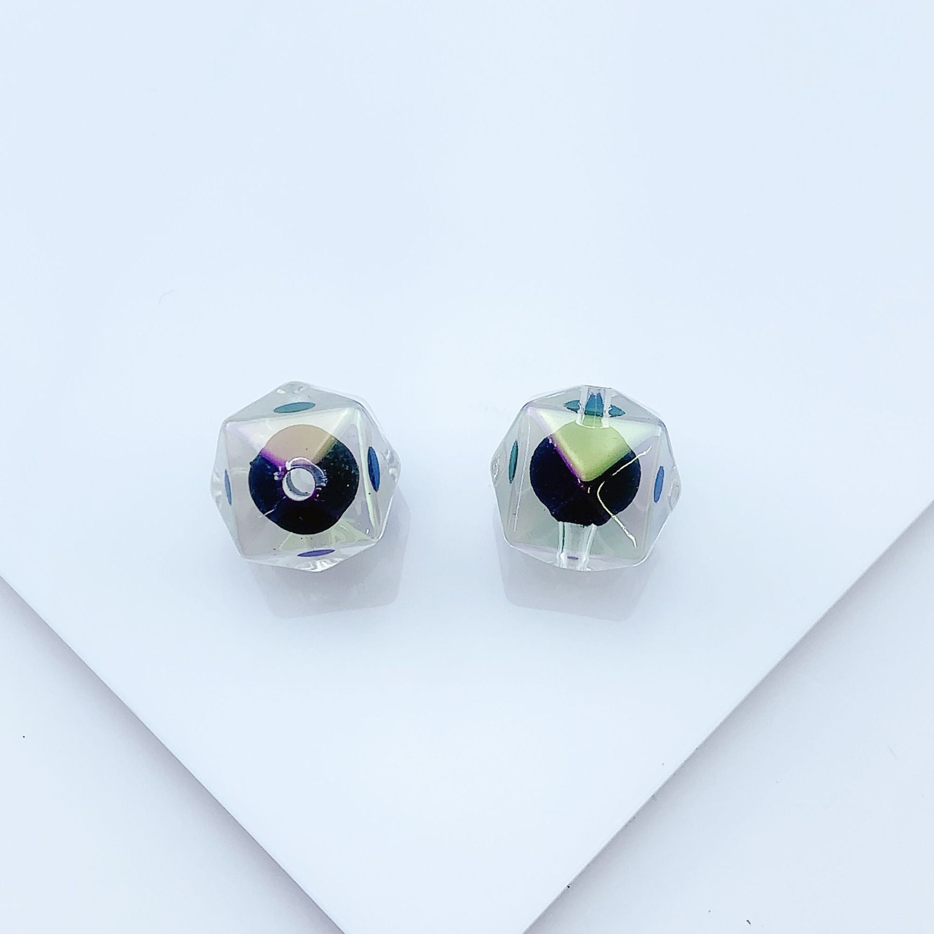 Wholesale of 10PCS Acrylic UV Coated Dark Series Straight Hole Beads