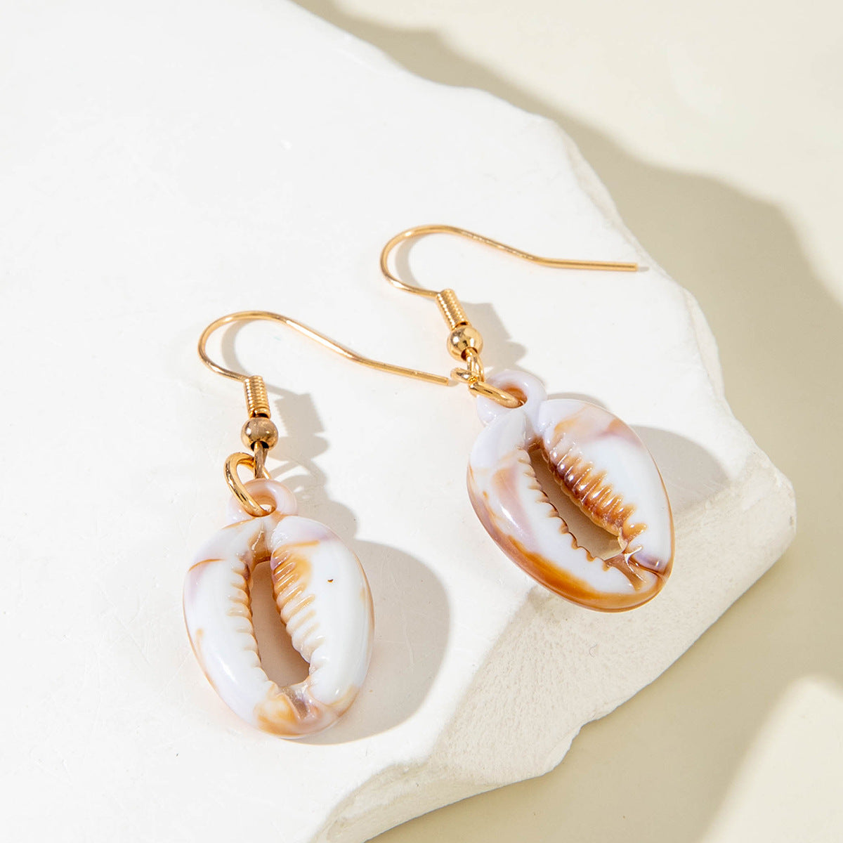 Wholesale 5PCS/Pack Summer Beach Style Acrylic Starfish Shell Earrings Geometric Distinctive Scallop Pendant Earrings