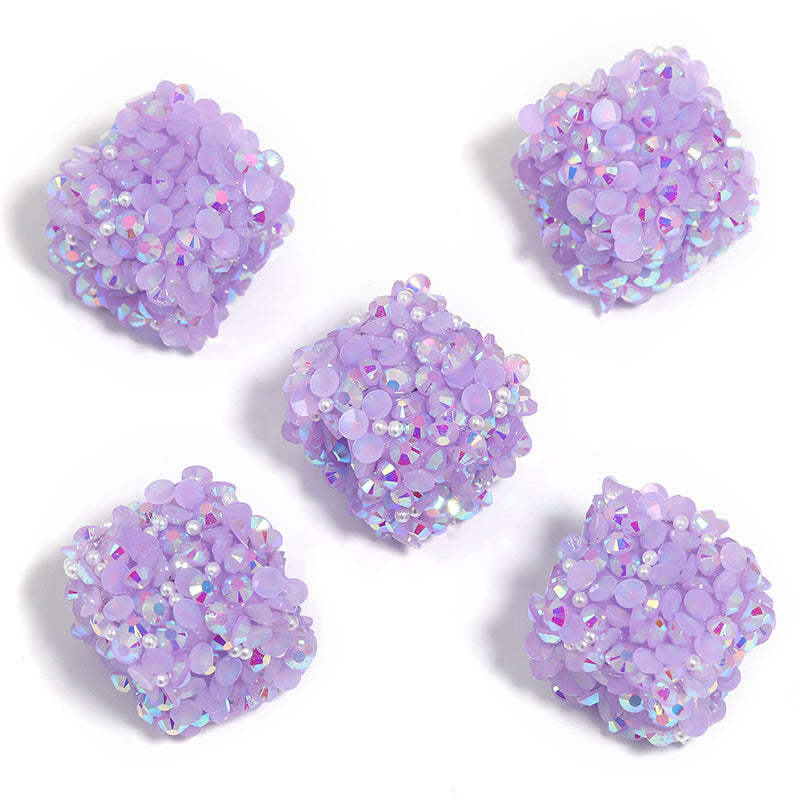 Wholesale 10pcs Colorful Resin Diamond Soft Sugar Beads