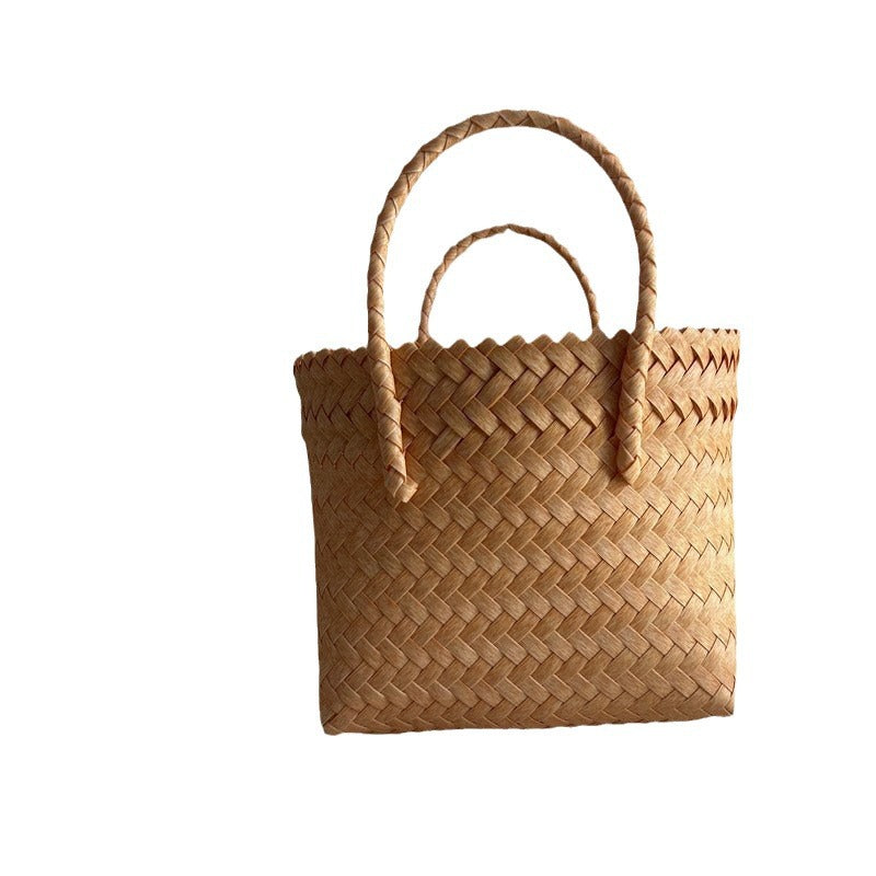 Wholesale Straw and rattan retro spring and summer beach vacation shoulder handbag