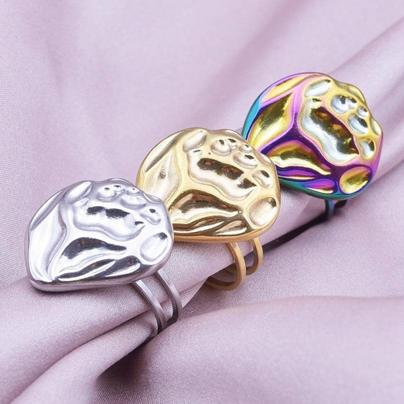 Wholesale Valentine's Day Geometric Love Shaped Stainless Steel Rings