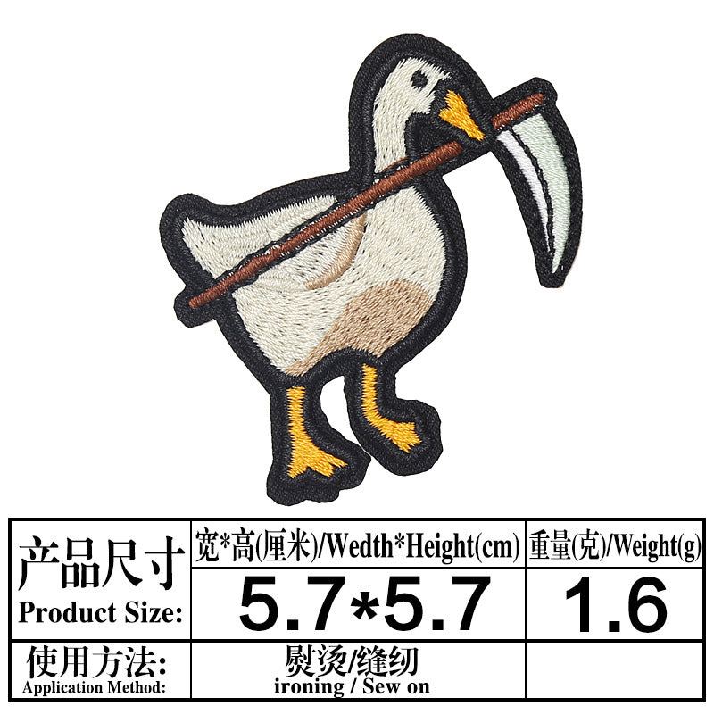 Wholesale Twill Cartoon Duck Embroidered Iron On Patches DIY Clothing Towel Applique 4 Styles Boutique Resale