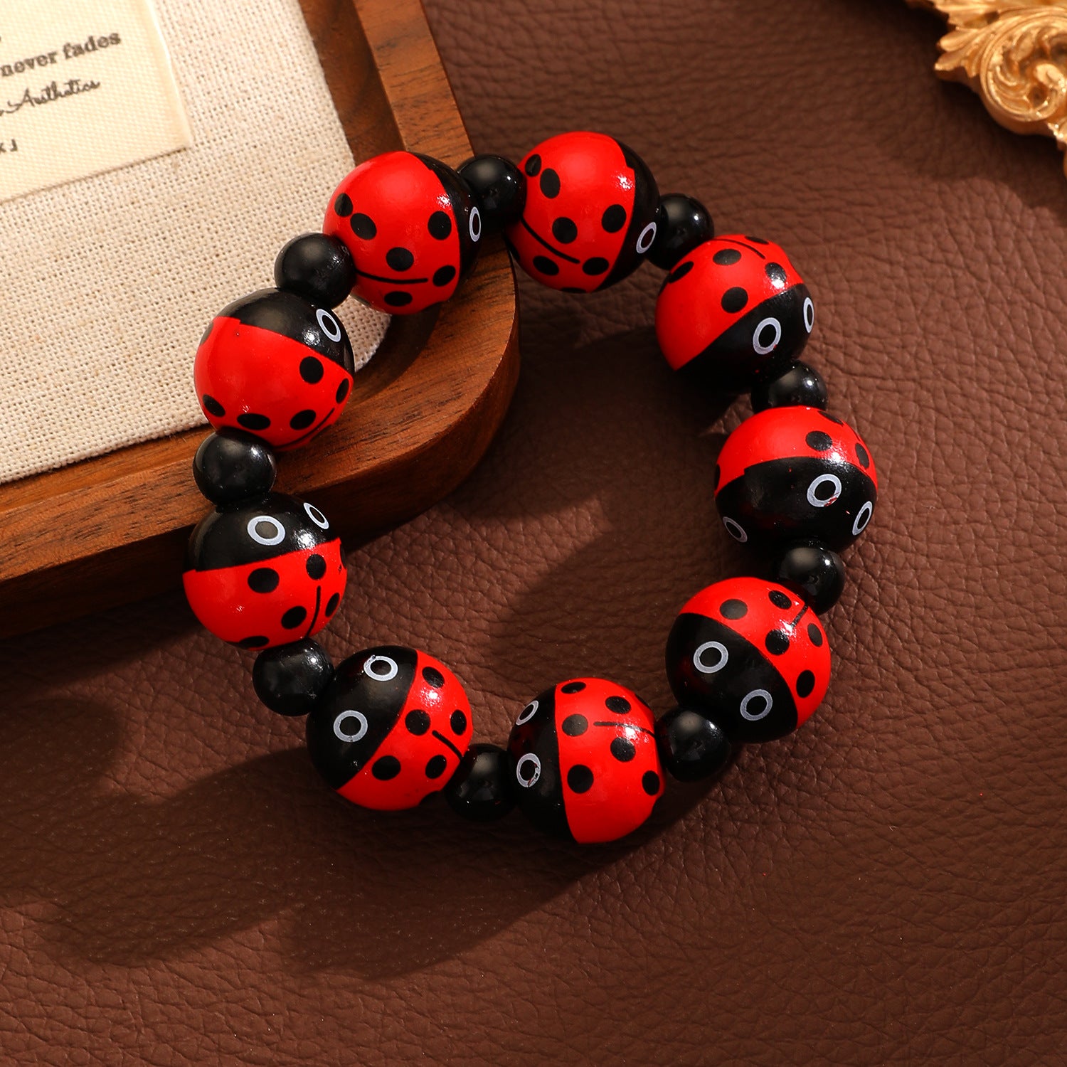 Wholesale Wooden Skull  Web Beaded Bracelet Unisex  DIY Jewelry Accessory