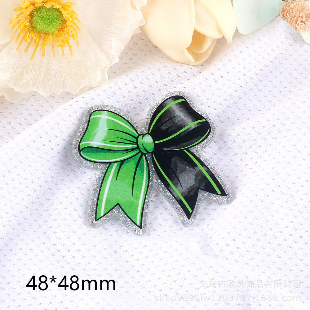 Wholesale  5pcs/pack  Cartoon bow heart ornament Acrylic Flatback