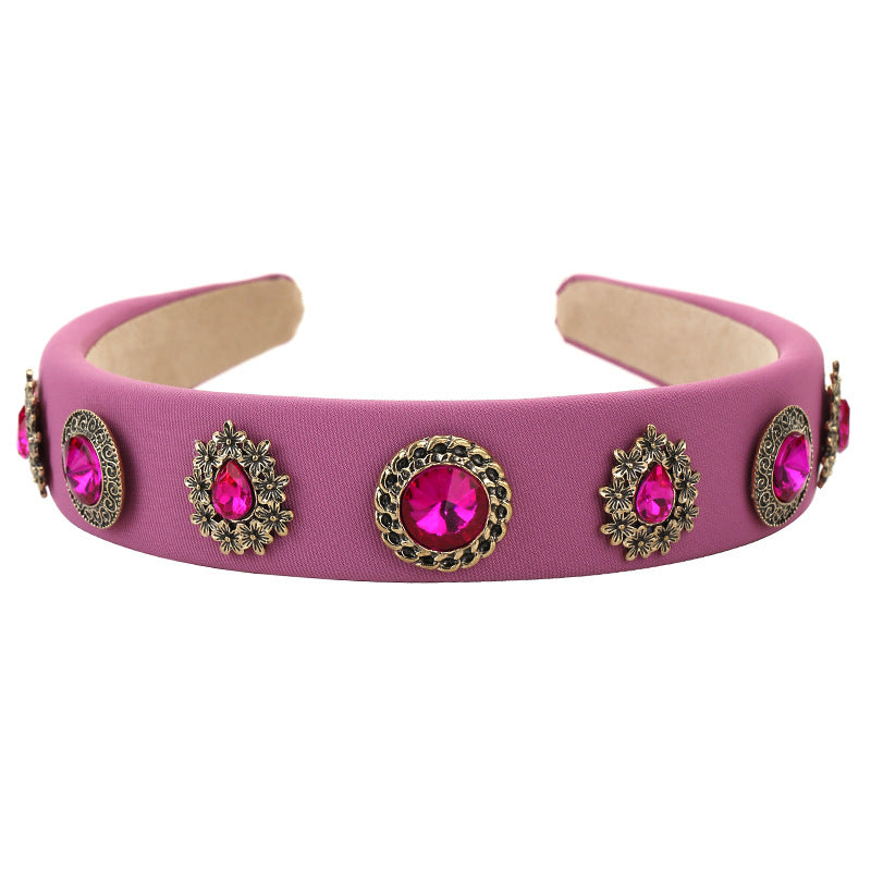 Wholesale Simple Diamond Flower Fabric Headband