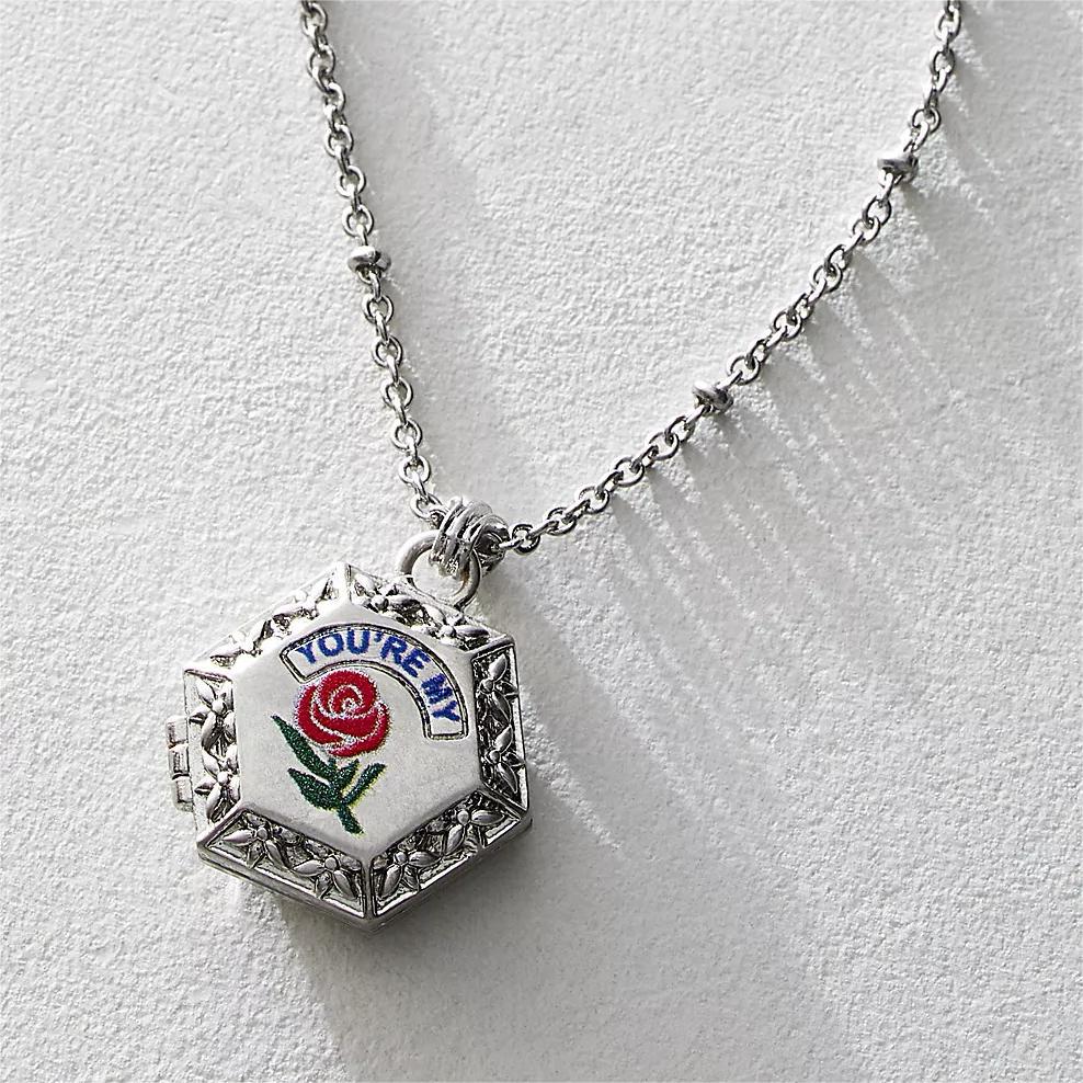 Wholesale Rose Drop Oil Opening and Closing Album Copper Necklace