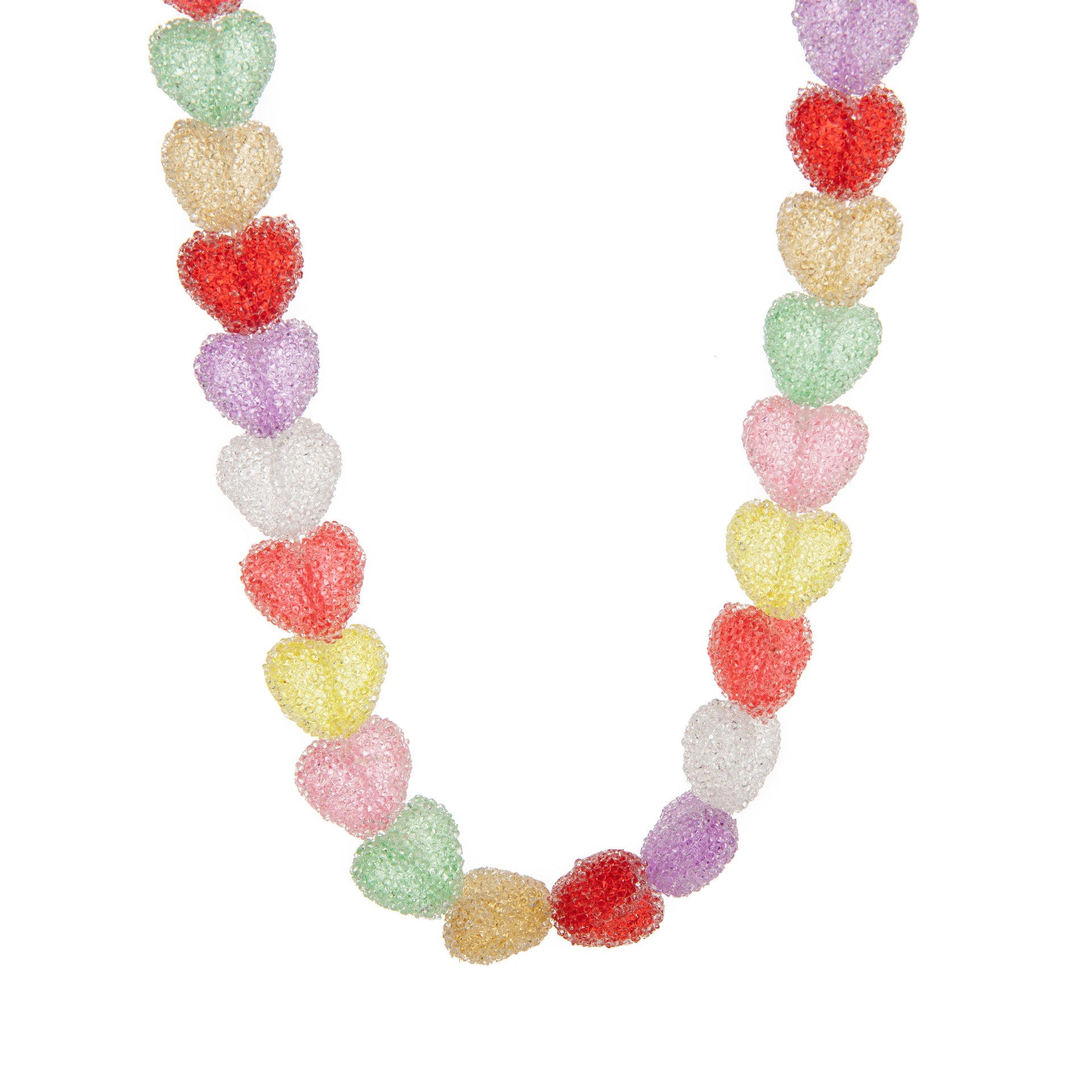 Wholesale Colorful Heart Cute Candy Resin Necklace  Earrings Jewelry Set