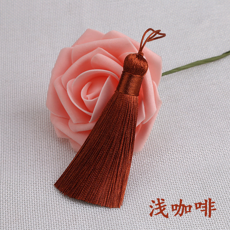 Wholesale 8CM Short Fat Vertical Ice Silk Small Tassel Hanging Ear Pendant