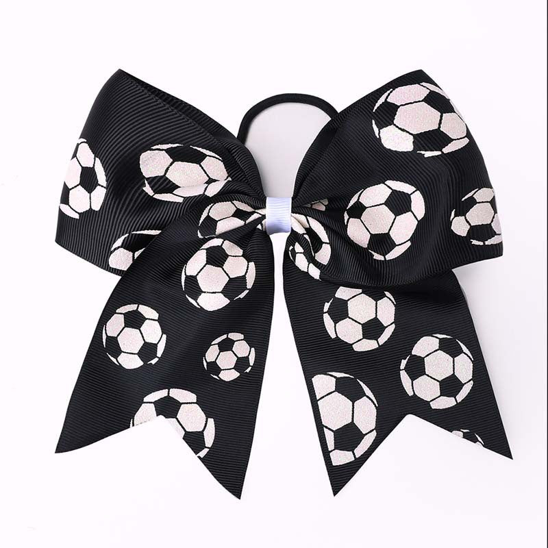 Wholesale World Cup fans children' s dovetail bow hair band Football Pattern