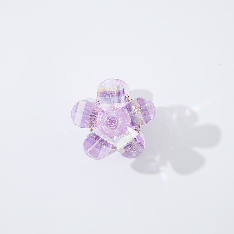 Wholesale 10pcs Heavy Industry Pink Flower Acrylic Handmade Sakura Accessories DIY Beads