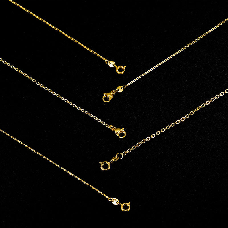 Wholesale 12pcs 24K Gold Plated Pendant Simple Necklaces