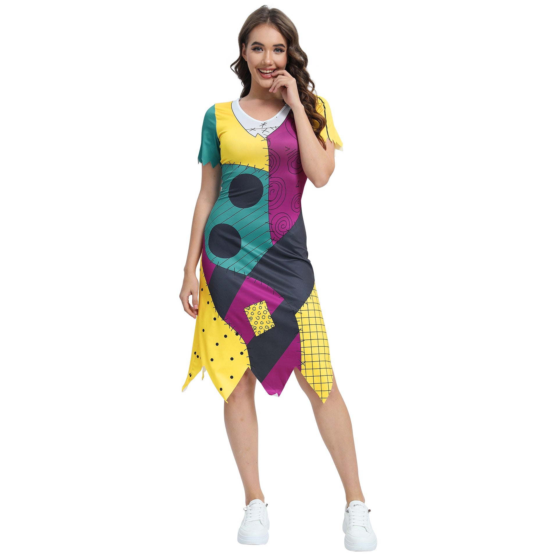Wholesale Halloween Horror Night Dress Layered 3D Digital Printing Clothing