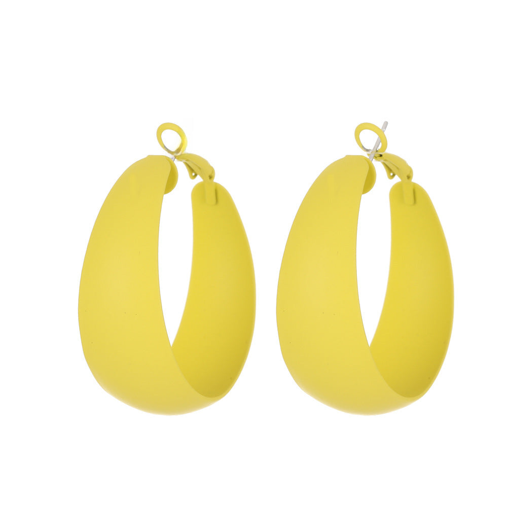 Wholesale Retro exaggerated large earrings with colorful C-shaped earrings