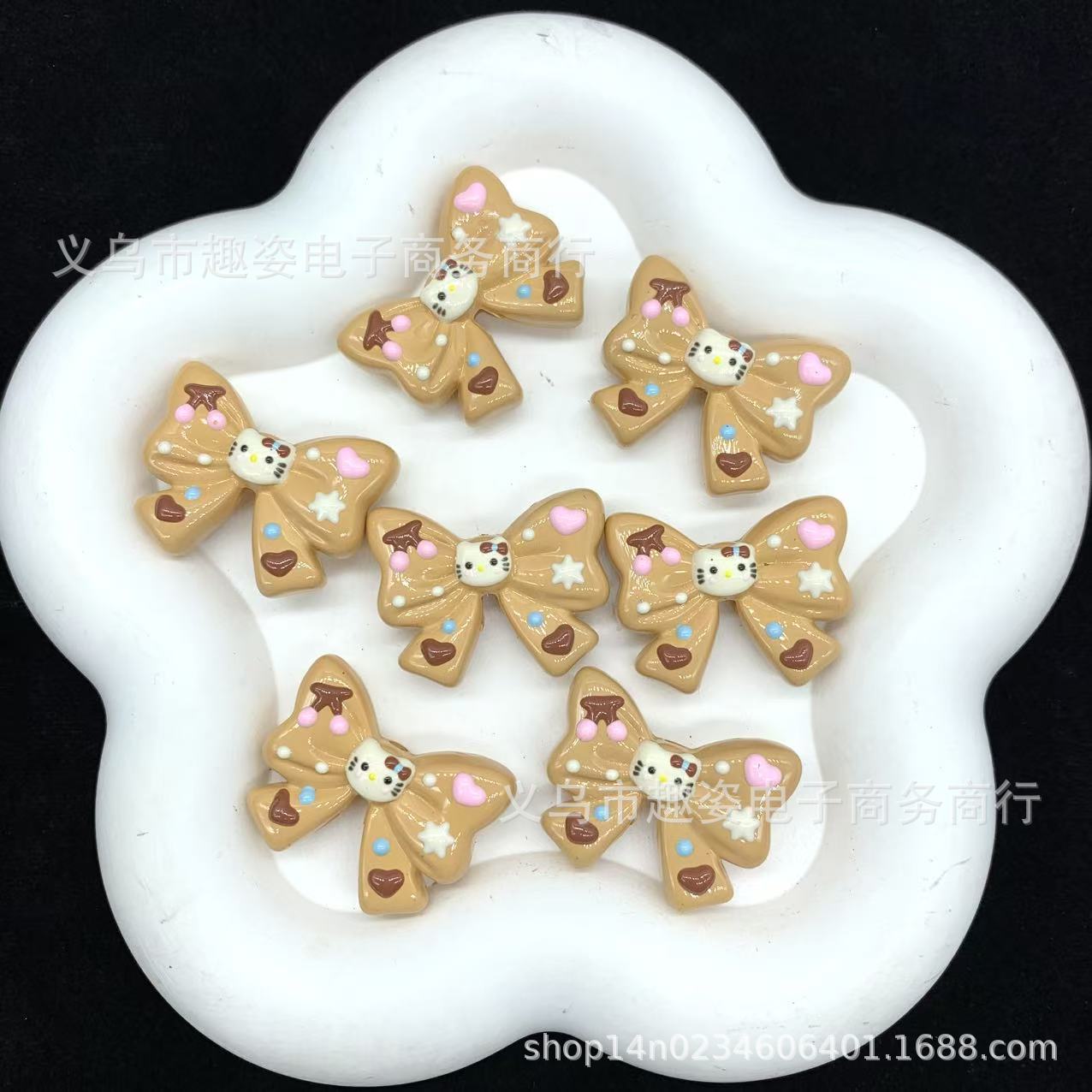 Wholesale 10pcs Colorful bow Acrylic Beads