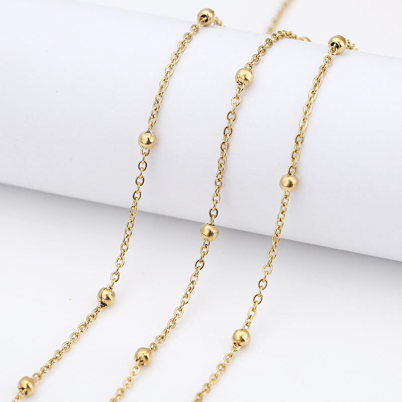 Wholesale 4mm 2PCS Stainless Steel Chain DIY Jewelry Pendants