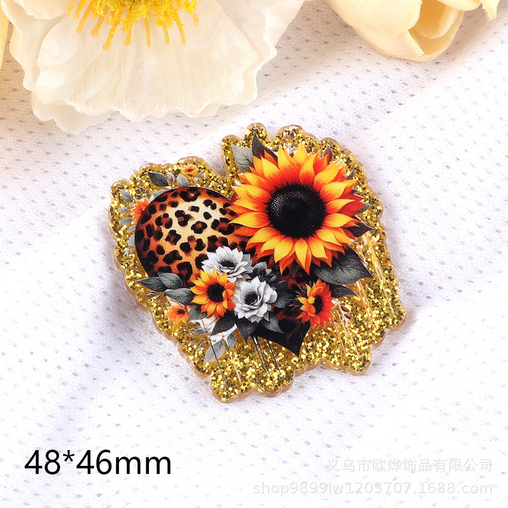 Wholesale  5pcs/pack  Cartoon bow heart ornament Acrylic Flatback