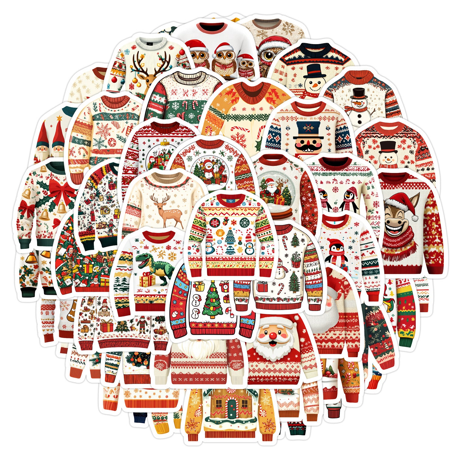 Wholesale 50pcs/pack Christmas sweater graffiti stickers decorative stickers Christmas