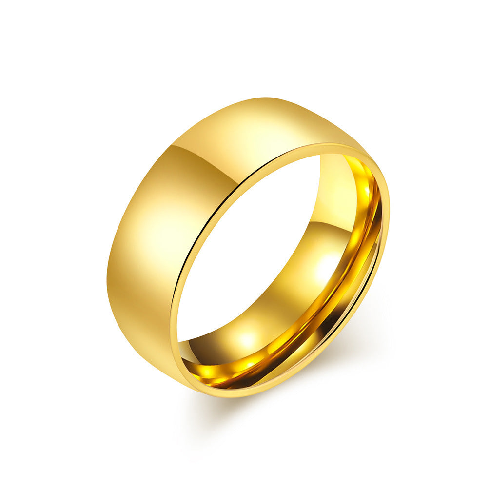 Wholesale 18K gold plated simple cool neutral style high-grade polished titanium steel tail ring