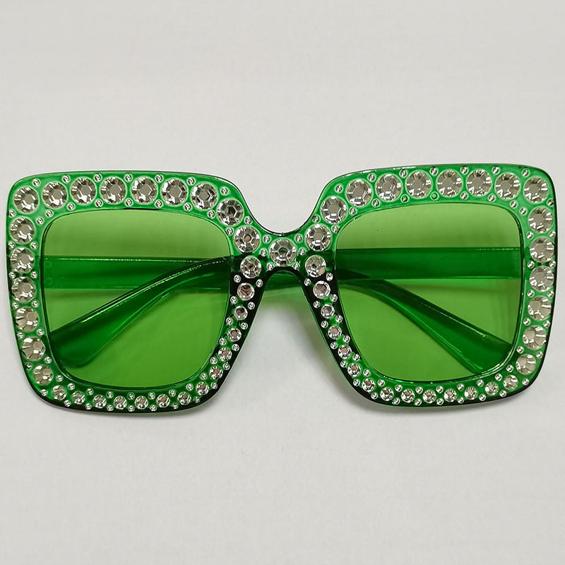 Wholesale Square Frame Diamond Retro Trendy Sunglasses