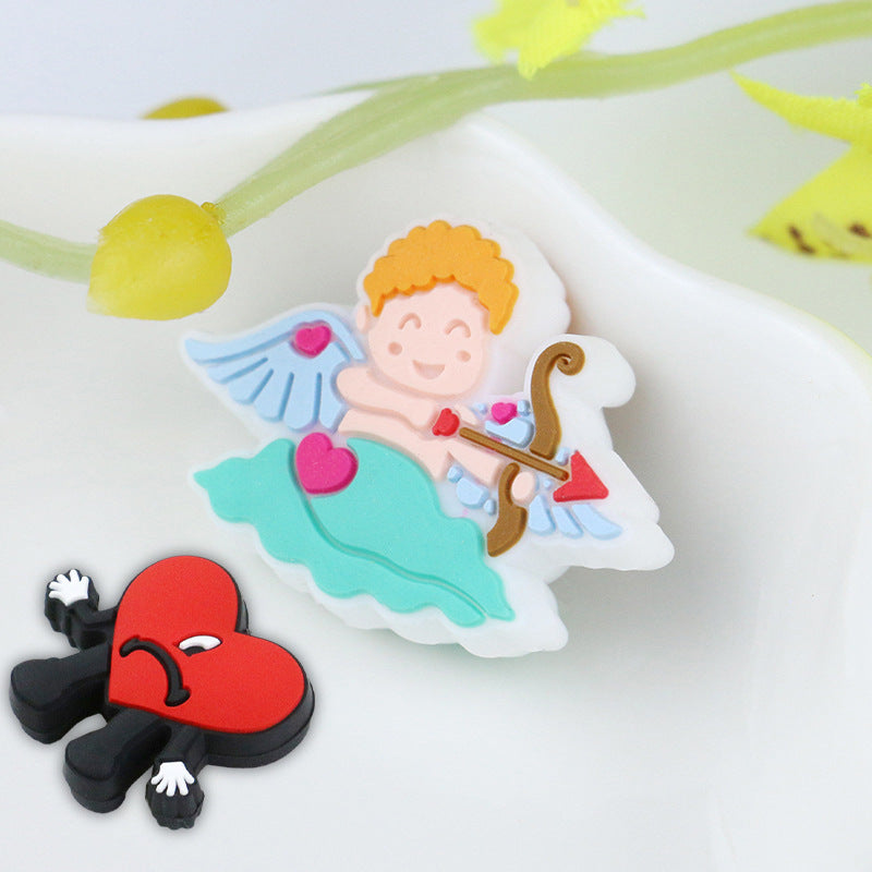 Wholesale Random 100pcs  Valentine' s Day Series Silicone Beads Focal Beads