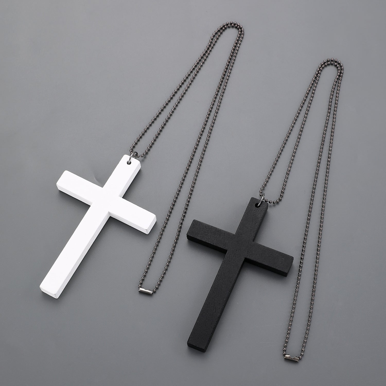 Wholesale  Dark Retro Wooden Cross Pendant Necklace Unisex Fashion Jewelry Accessory