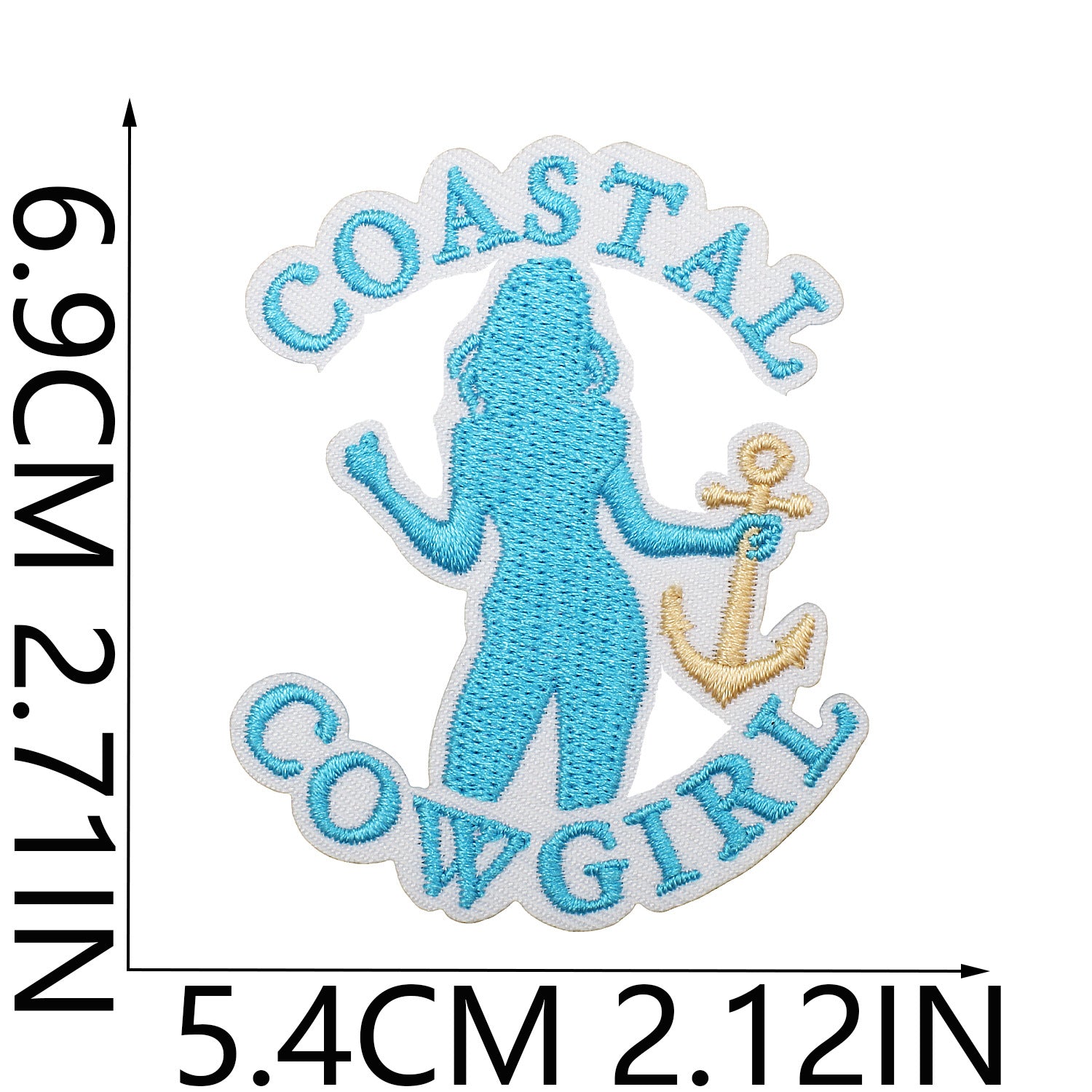 Wholesale Western Cowboy Shell Embroidered Patch Polyester Heat Transfer Applique For Clothing Casual Decorative Accent And Resale