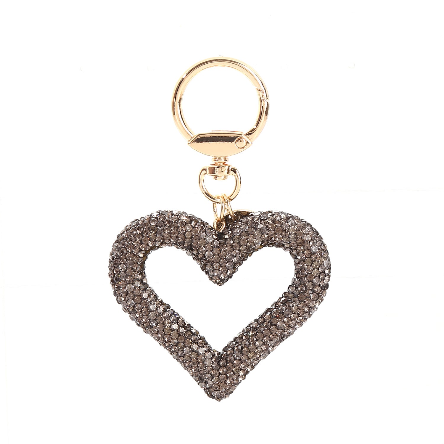 Wholesale Hollow Diamond Heart Key Chain