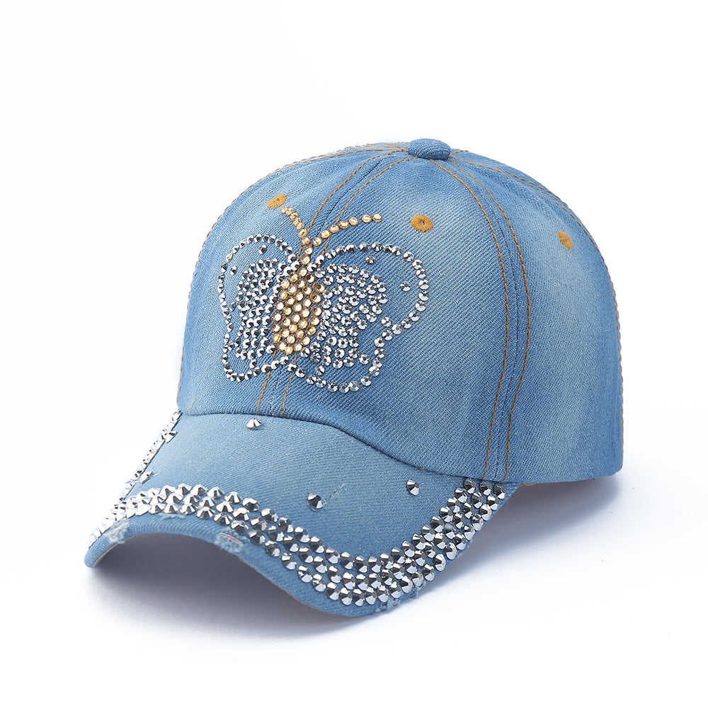 Wholesale Diamond Inlaid Denim Baseball Caps