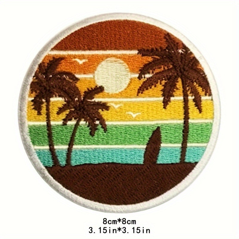 Wholesale Starry Sky Mountains Sunrise Embroidery DIY Patches