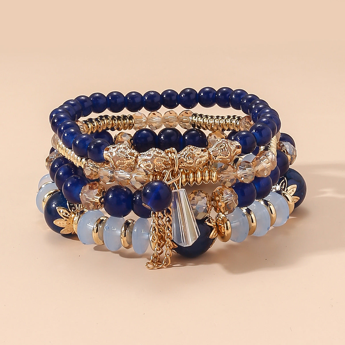 Wholesale Bohemian Crystal Beaded Bracelet suit Colorful Multi-layer Bracelet