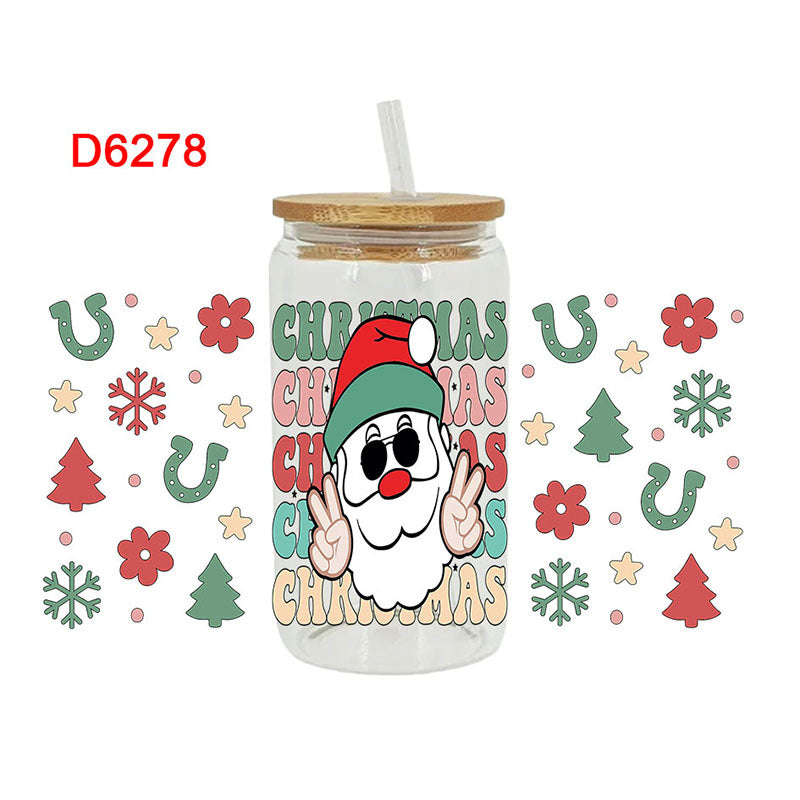 Wholesale Christmas Santa series 16oz Cup UV DTF Wraps