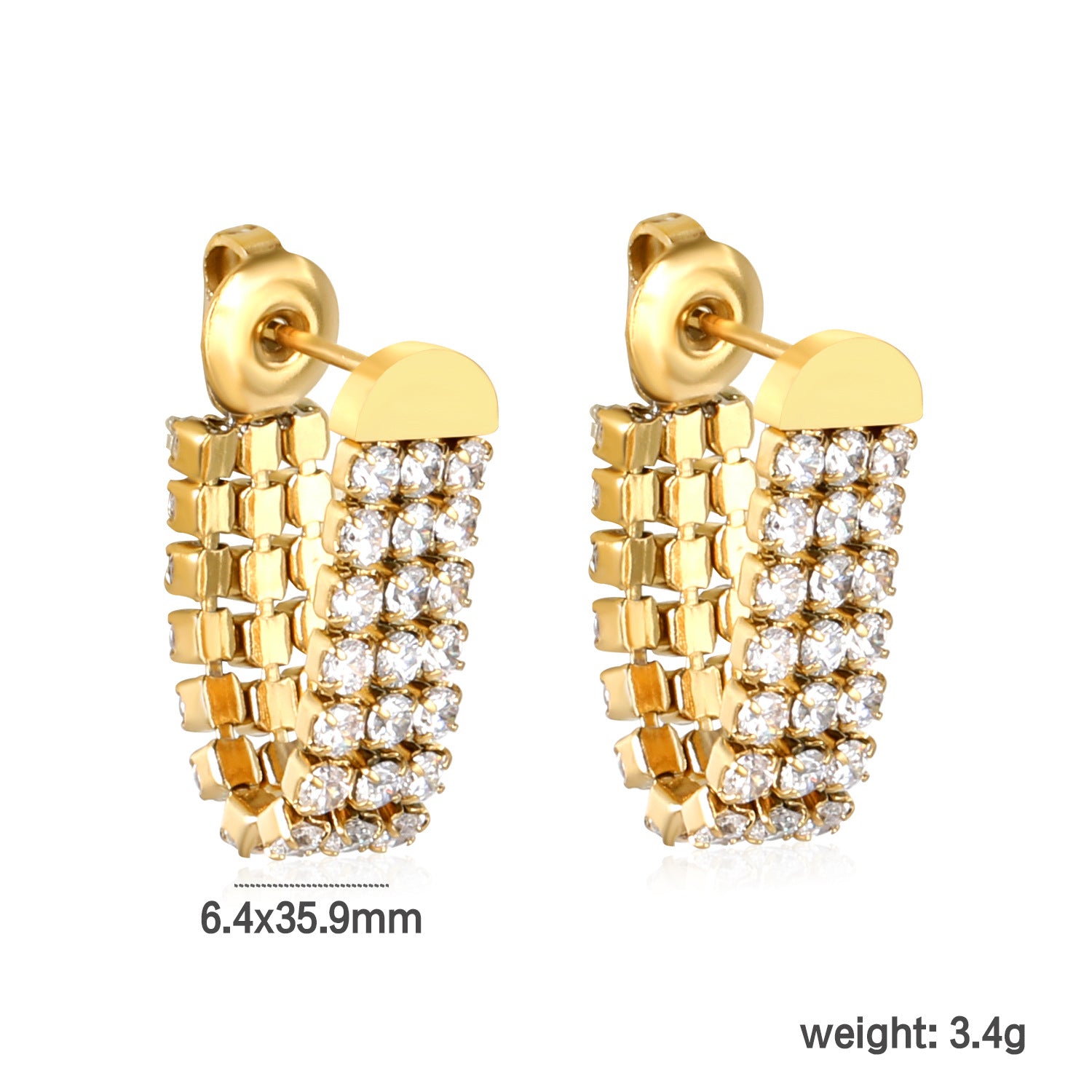 Wholesale Pearl White Diamond 18k Stainless Steel Earrings for Women,  Light Luxury