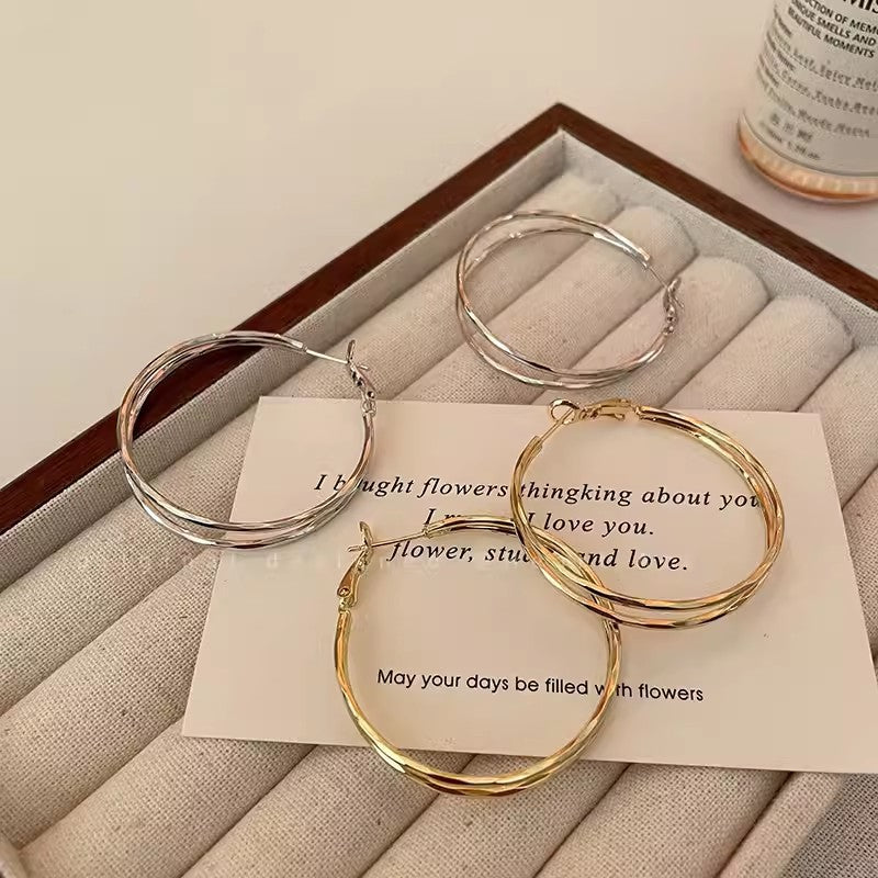 Wholesale Exaggerated hoop earrings light luxury high-end earrings