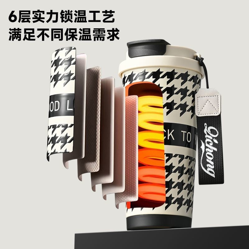 Wholesale Double drink cold ice bully thermos cup girls high color value with straw tea separation students portable tea cup