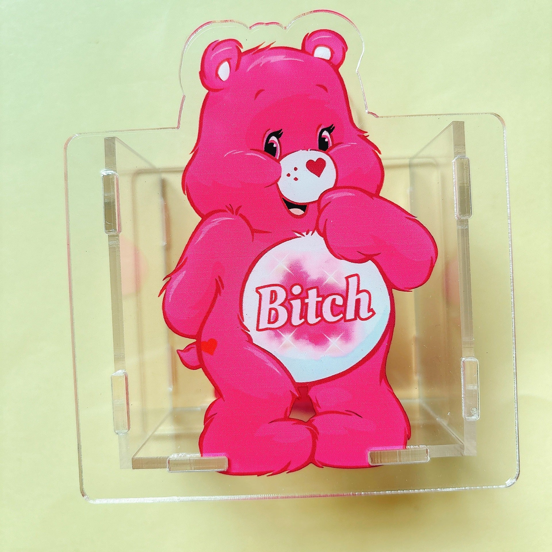 Wholesale Bear Acrylic Pen Stationery Box Creative Cosmetic Pen Storage 10cm