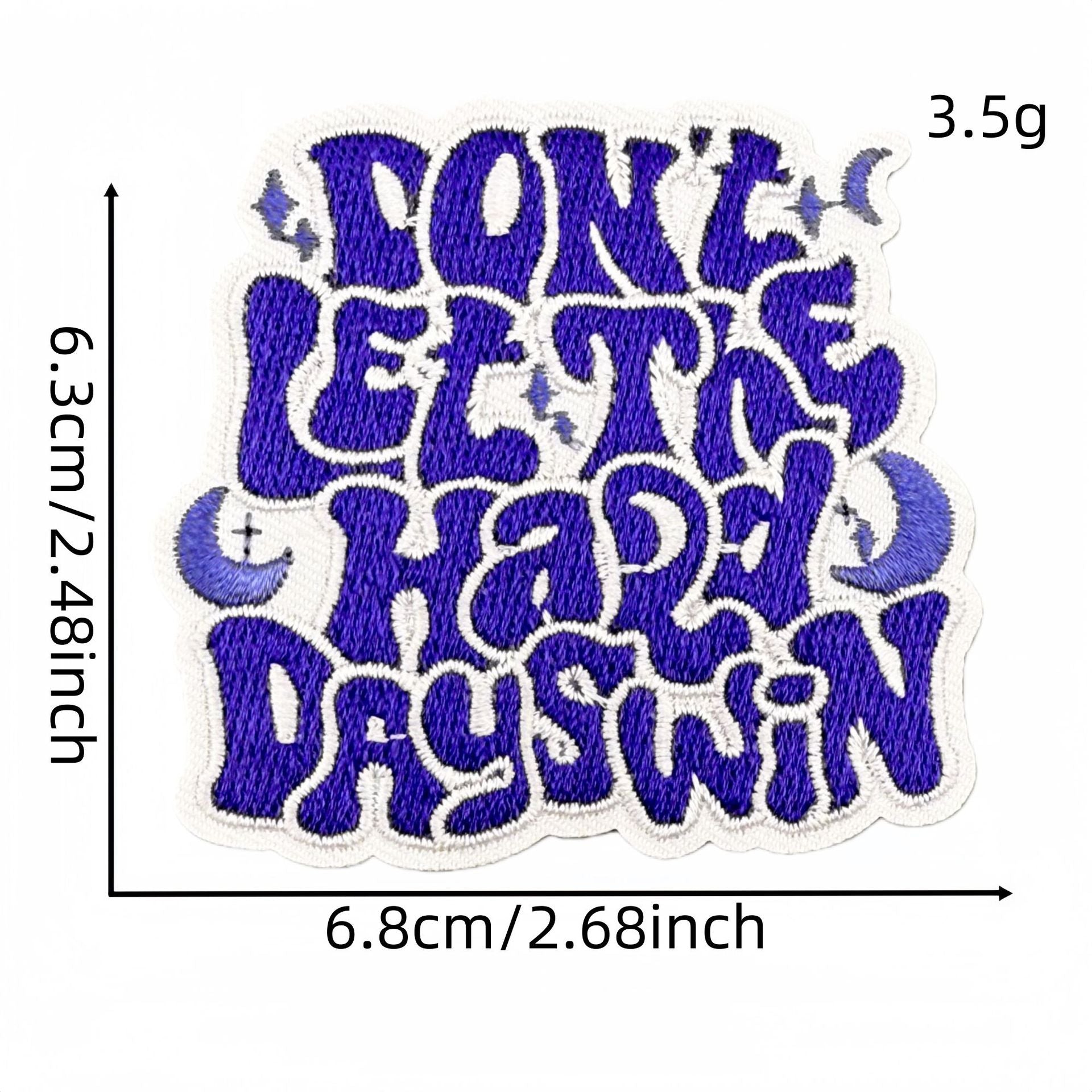 Wholesale Purple Graffiti Inspirational Embroidered Patch Iron On Applique For Clothing Bags DIY Craft