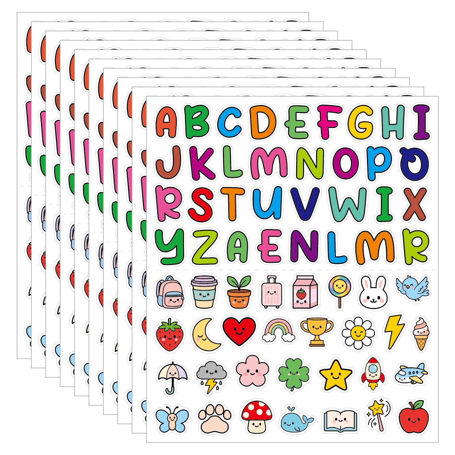 Wholesale 6pcs Water Cup Letter  Cartoon Sticker