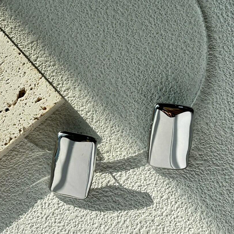 Wholesale Exaggerated Copper Plated Geometric Square Gold Earrings