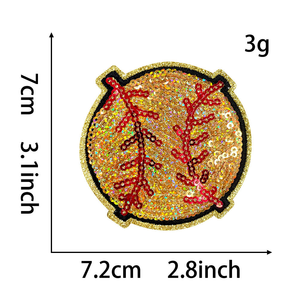 Wholesale Sequins Embroidered Iron On Patches Baseball Bow Rugby DIY Craft Supply For Coat