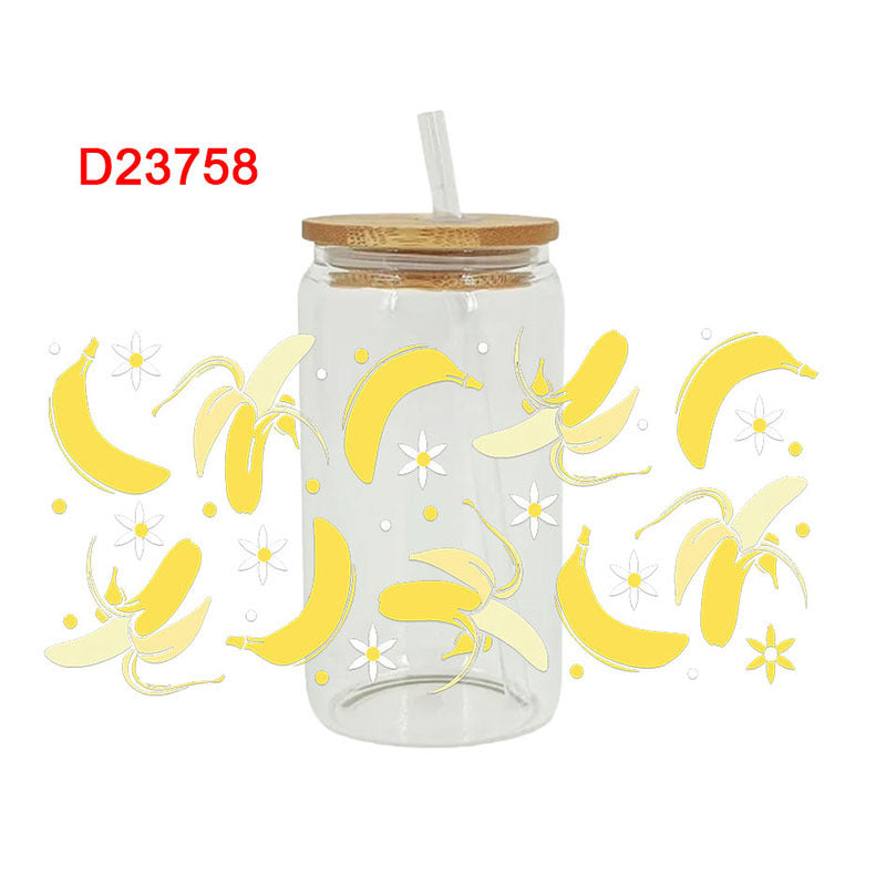 Wholesale Colorful and diverse fruits 16oz Cup UV DTF Wraps