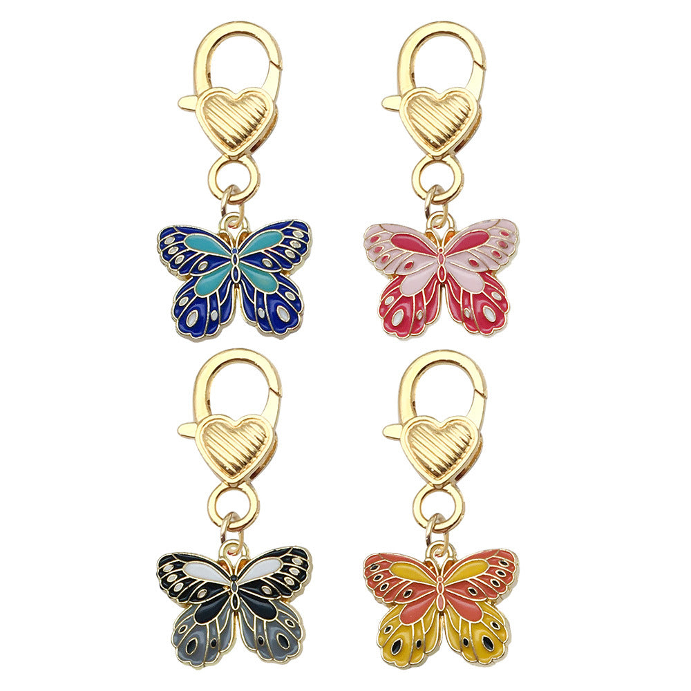 Wholesale Colorful butterfly metal keychain