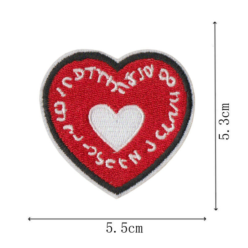 Wholesale The letters LOVE and the shape of a heart Embroidery DIY Patches