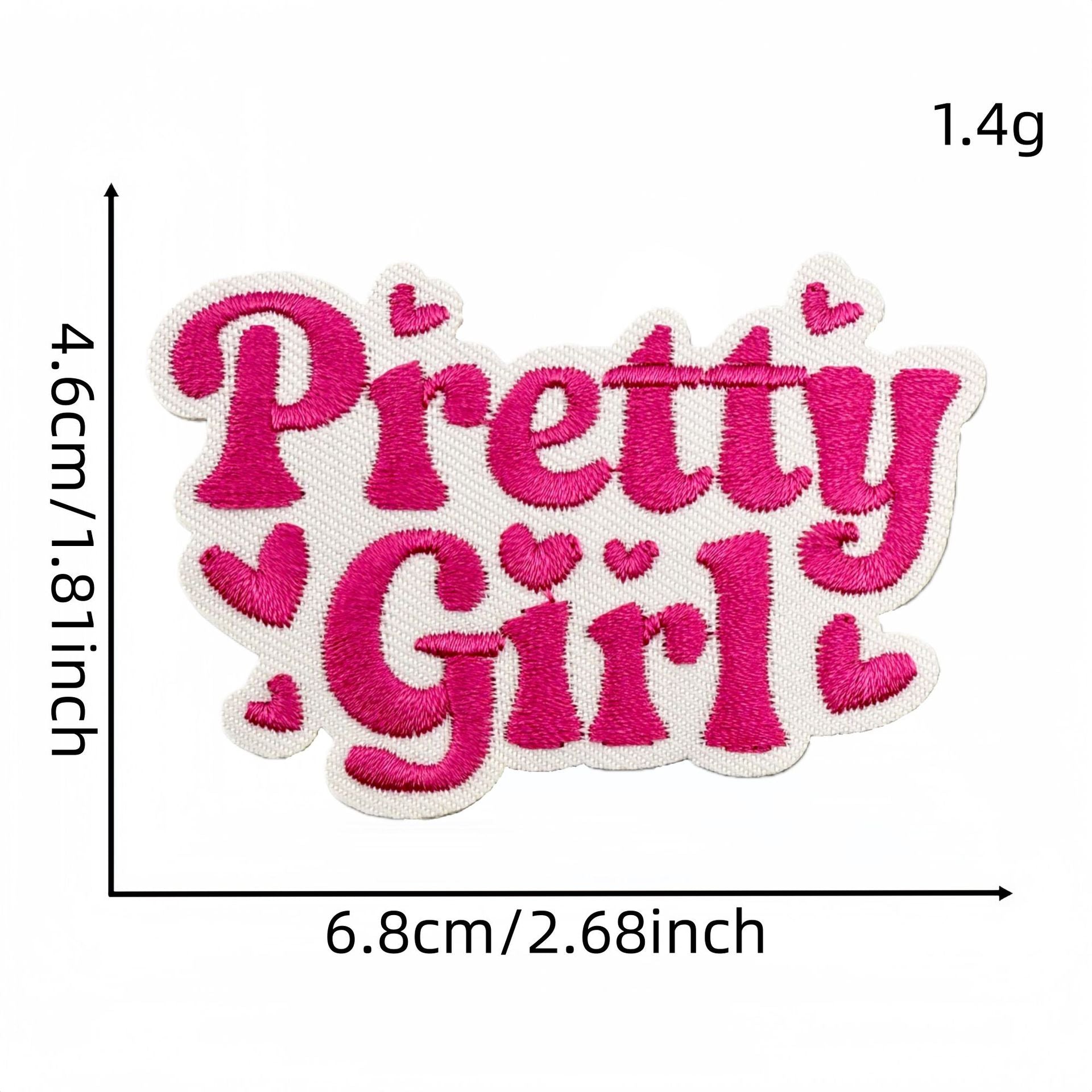 Wholesale Pink English Inspirational Embroidered Patch Cartoon Slogan Decorative Accent For Clothing Bags Home Decor