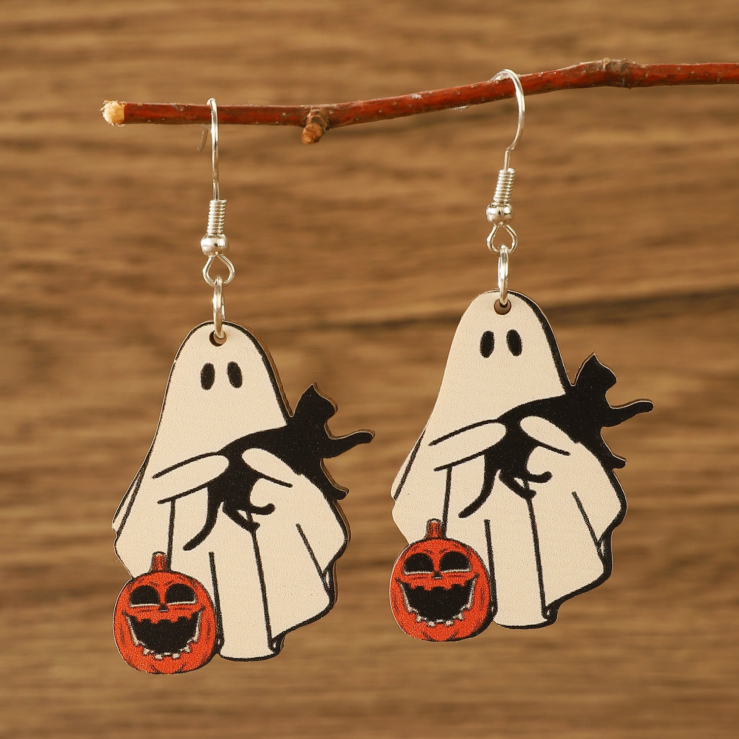 Wholesale Halloween Skeleton Flamingo Pumpkin Ghost Wooden Pendant