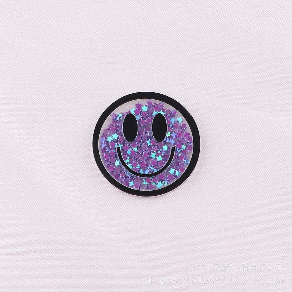 Wholesale  10pcs/pack Cartoon smiley face solid color star loose powder Acrylic Flatback